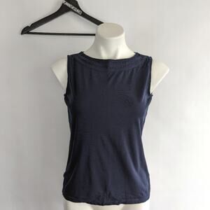 Talbots Navy Blue Crew Neck Sleeveless Top sz Small Petite